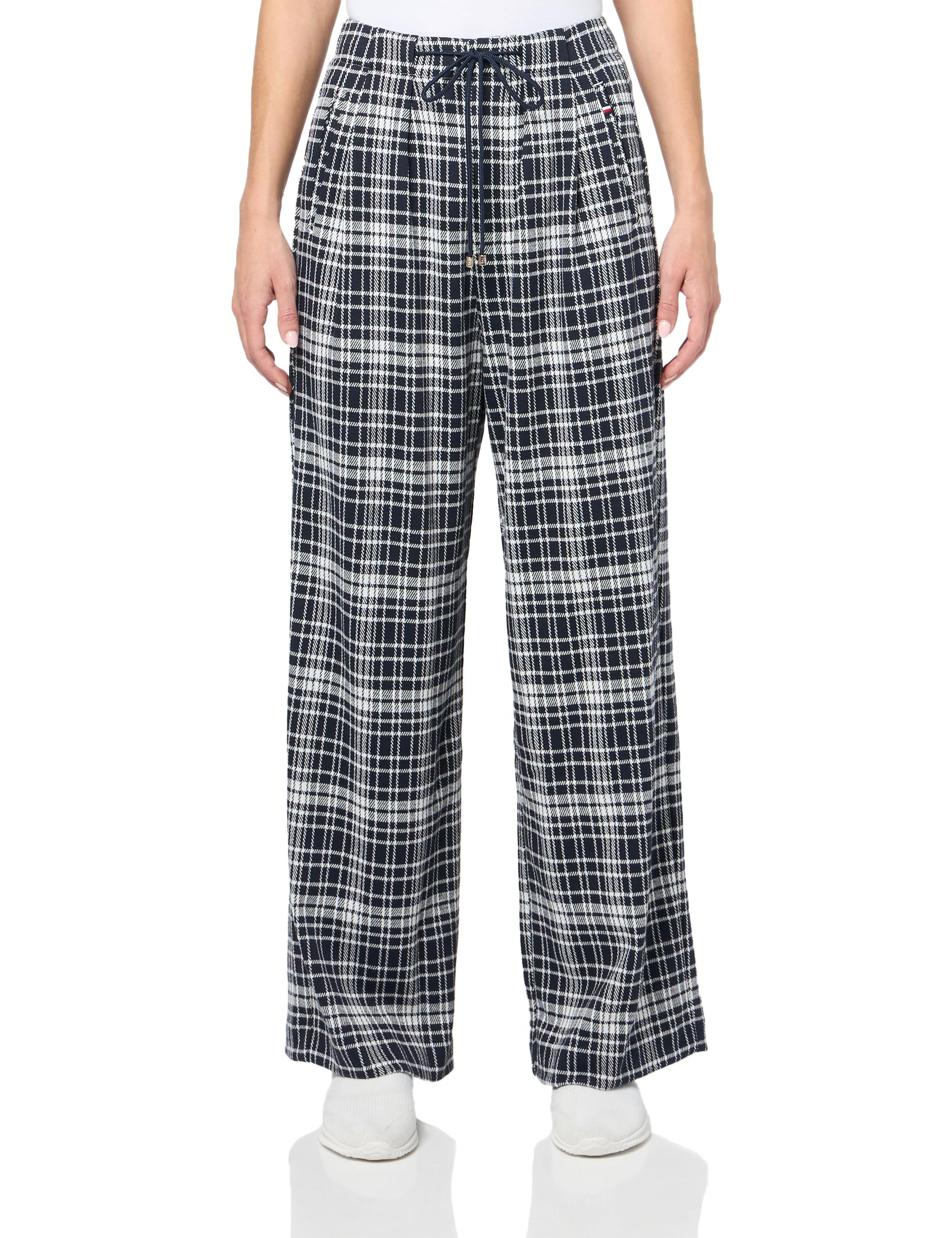 Tommy Hilfiger Womens Pleated Wide Leg Printed Sportswear Bottoms