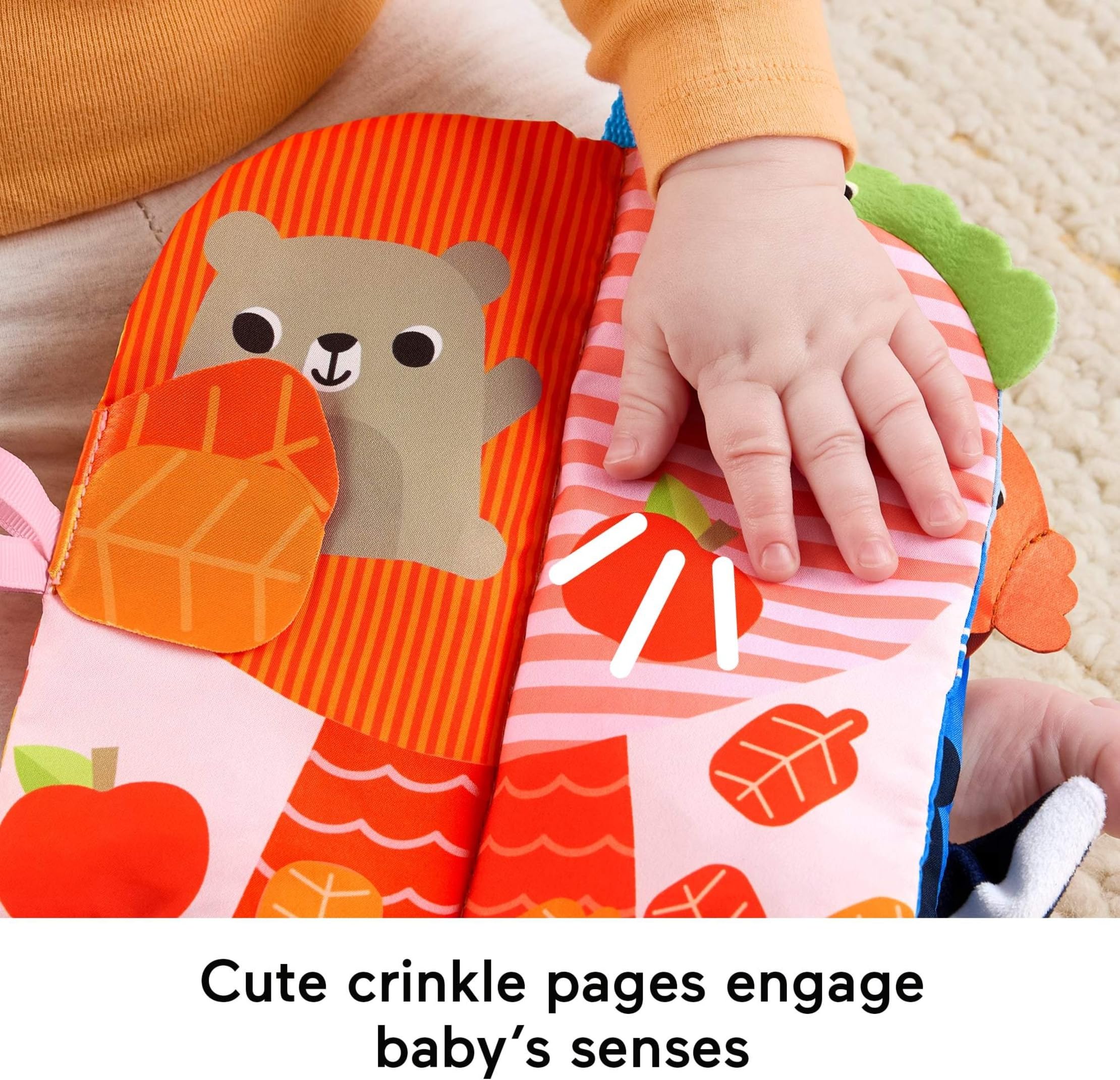 Fisher-Price Libro blandito sensorial de Las Estaciones Juguete para bebés, Actividades para Realizar Boca Abajo, 4 páginas de Juegos entretenidos, para bebés a Partir de 0 Meses, JKP53 - 5