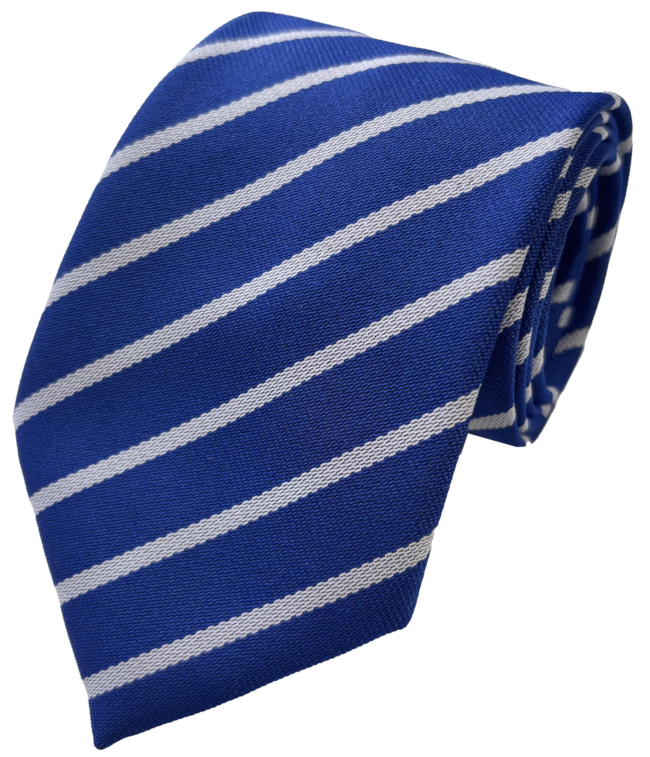 School Ties (21 Single Stripe Variations) High School Senior Size-Royal & White