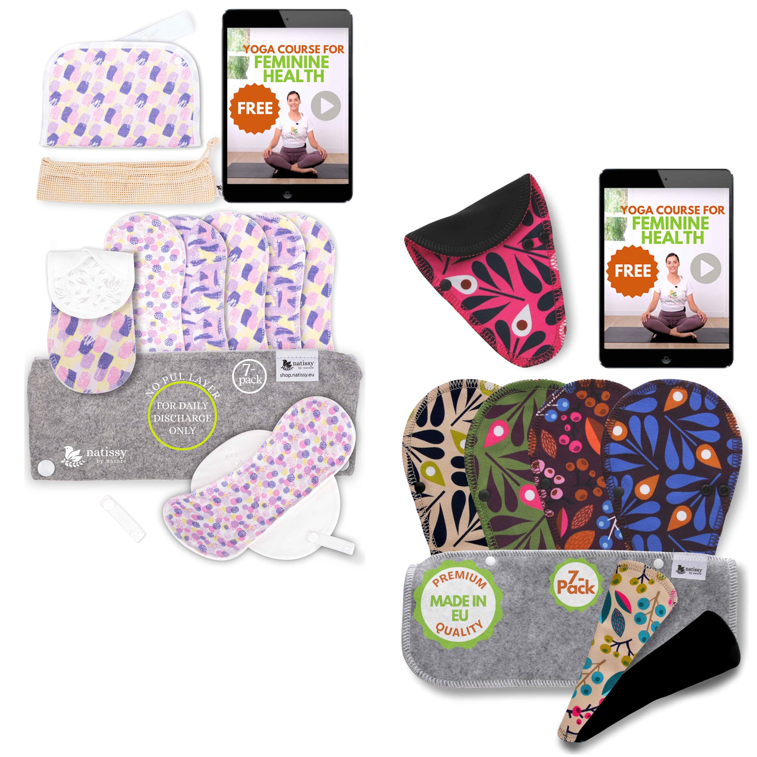 Non Slip Reusable Panty Liners for Women 7-Pack (S) Organic Cotton Panty Liners Reusable & Cloth Panty Liners Thong 7-Pack (Small) Mini Organic Cotton Reusable Panty Liners for Women