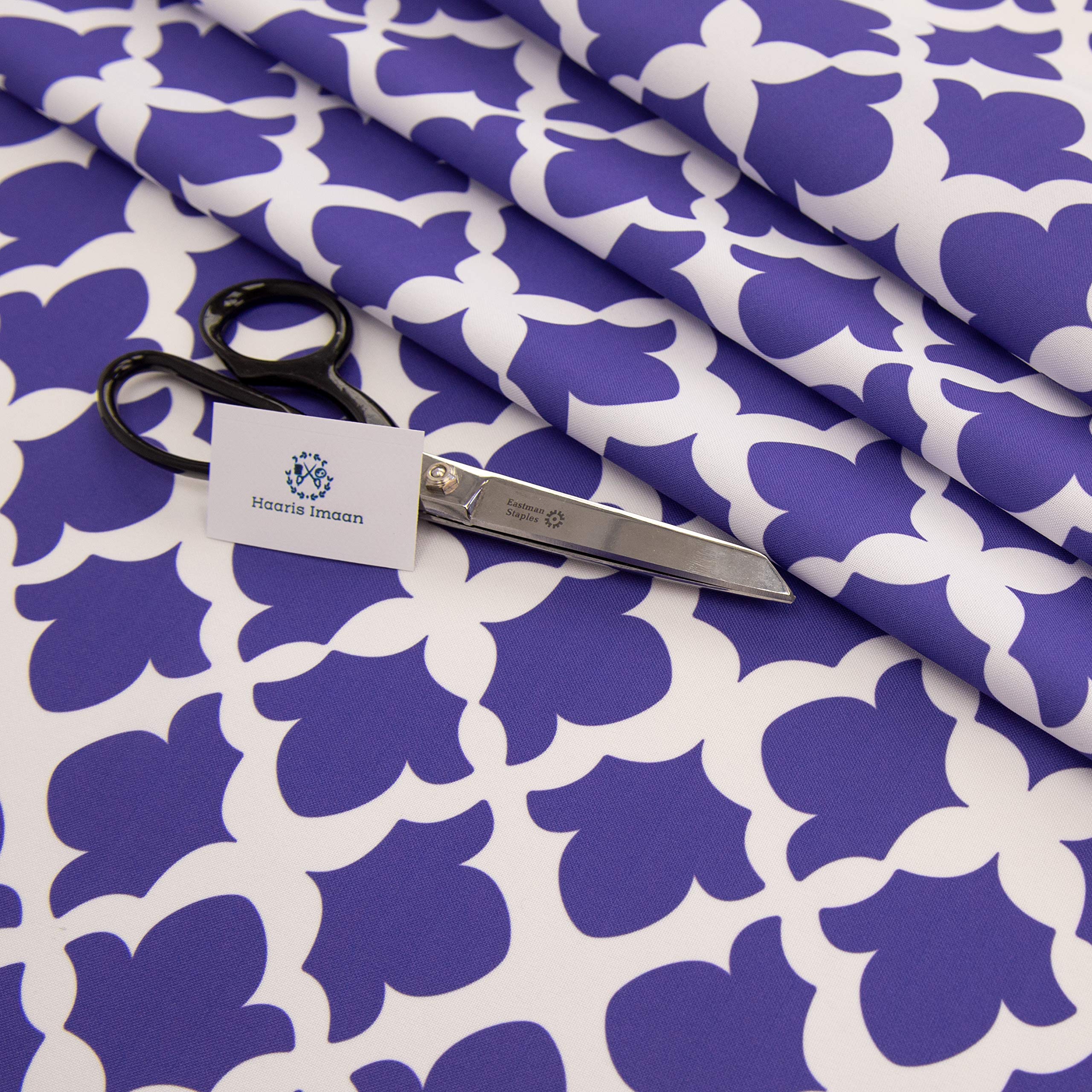 Haaris Imaan Arabesque Collection Printed Water Resistant Upholstery Fabric 1 Metre, Arabesque Purple