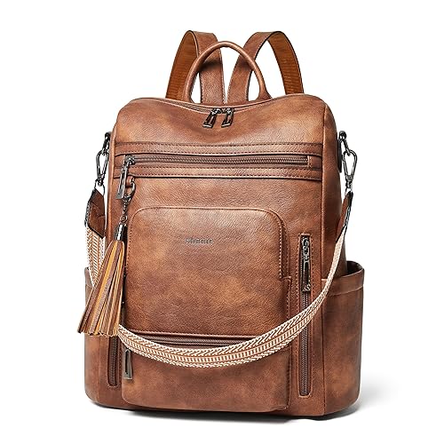 Shrrie Vegan Leather Laptop Backpack for Women 15.6 inch Work