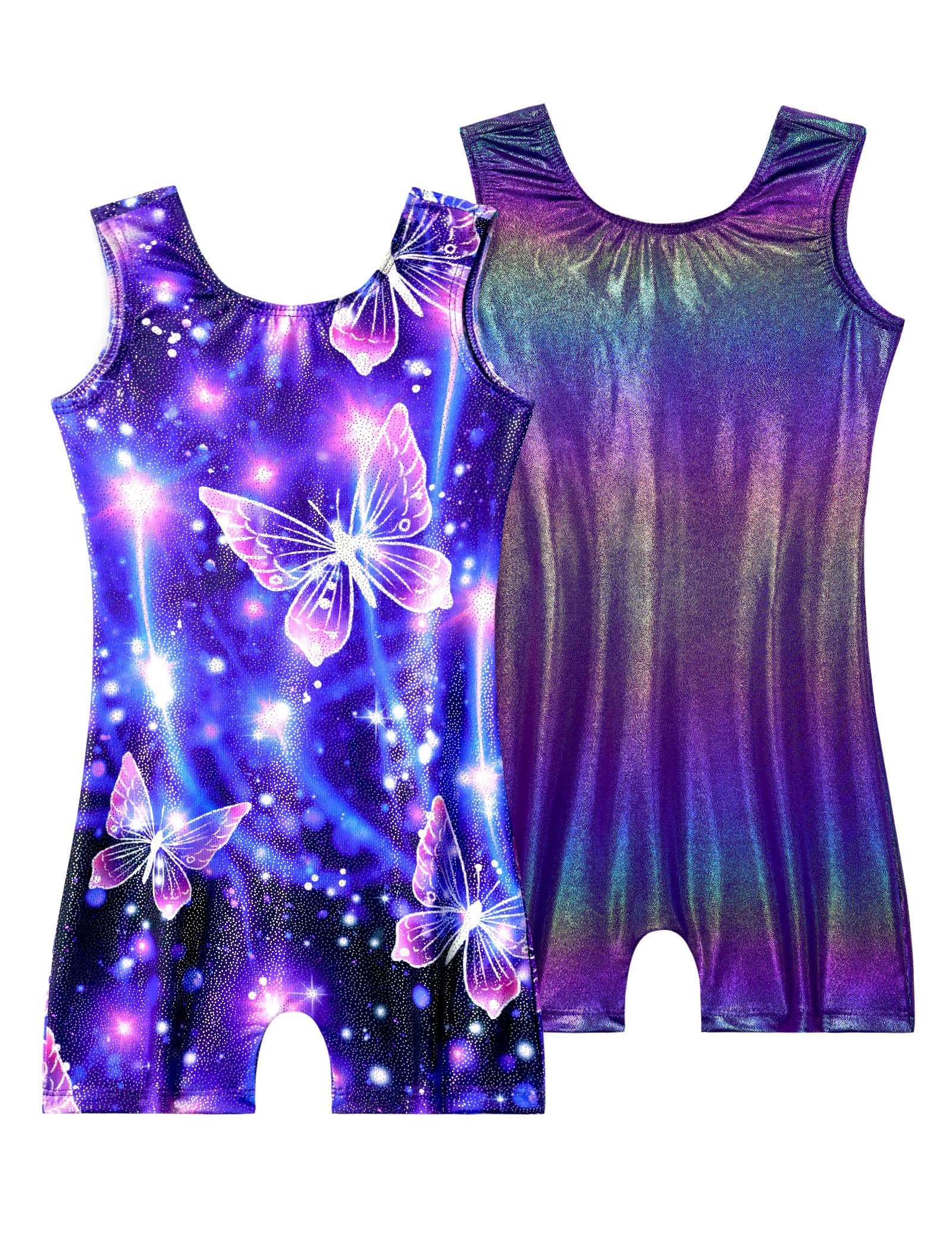 2 Pack Leotard for Girls Gymnastics Sparkly Sleeveless Unitards