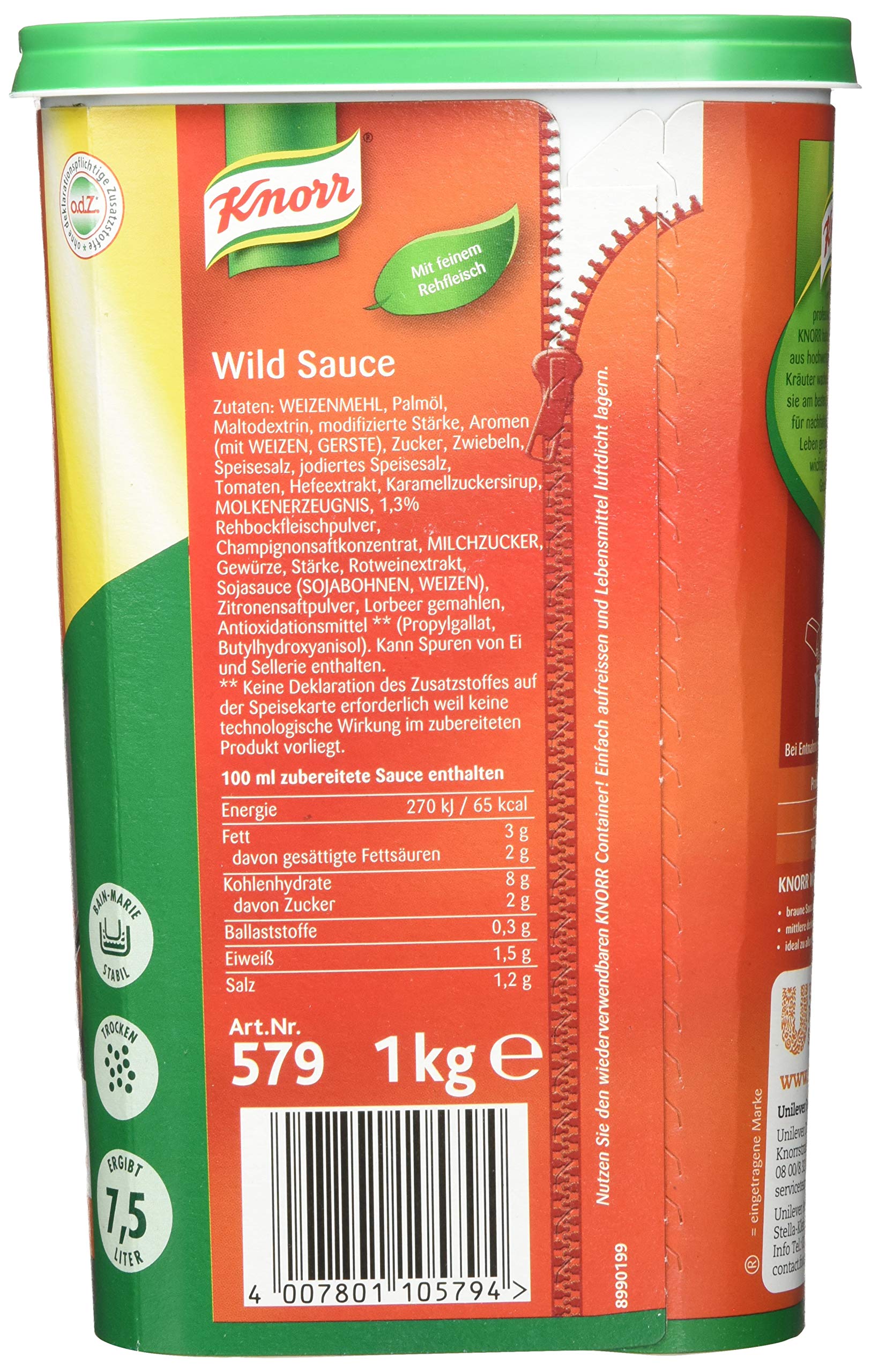 Knorr Wildsauce - braune Sauce mit pikantem Wildgeschmack, 1 kg