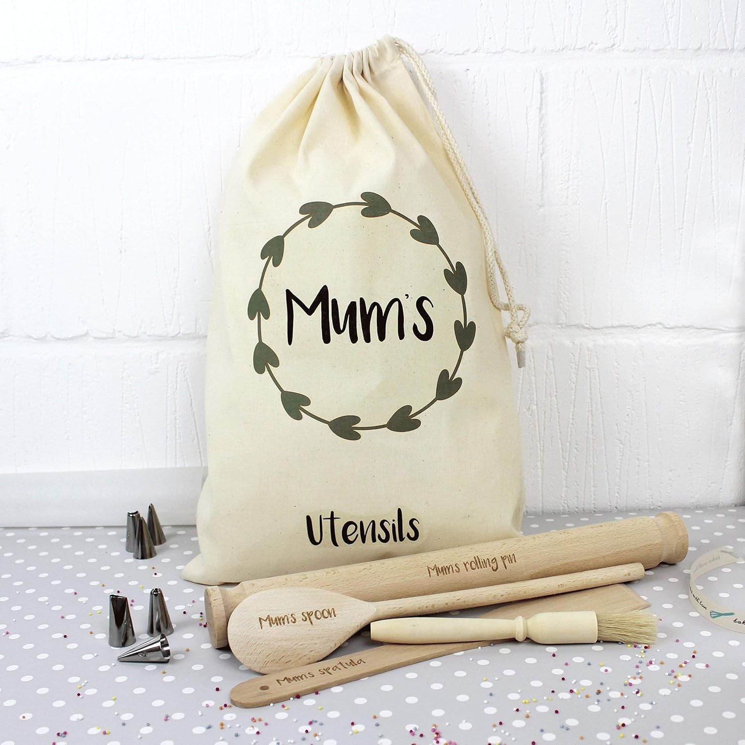 Personalised Baking Utensils With Bag Baking Supplies Personalised
