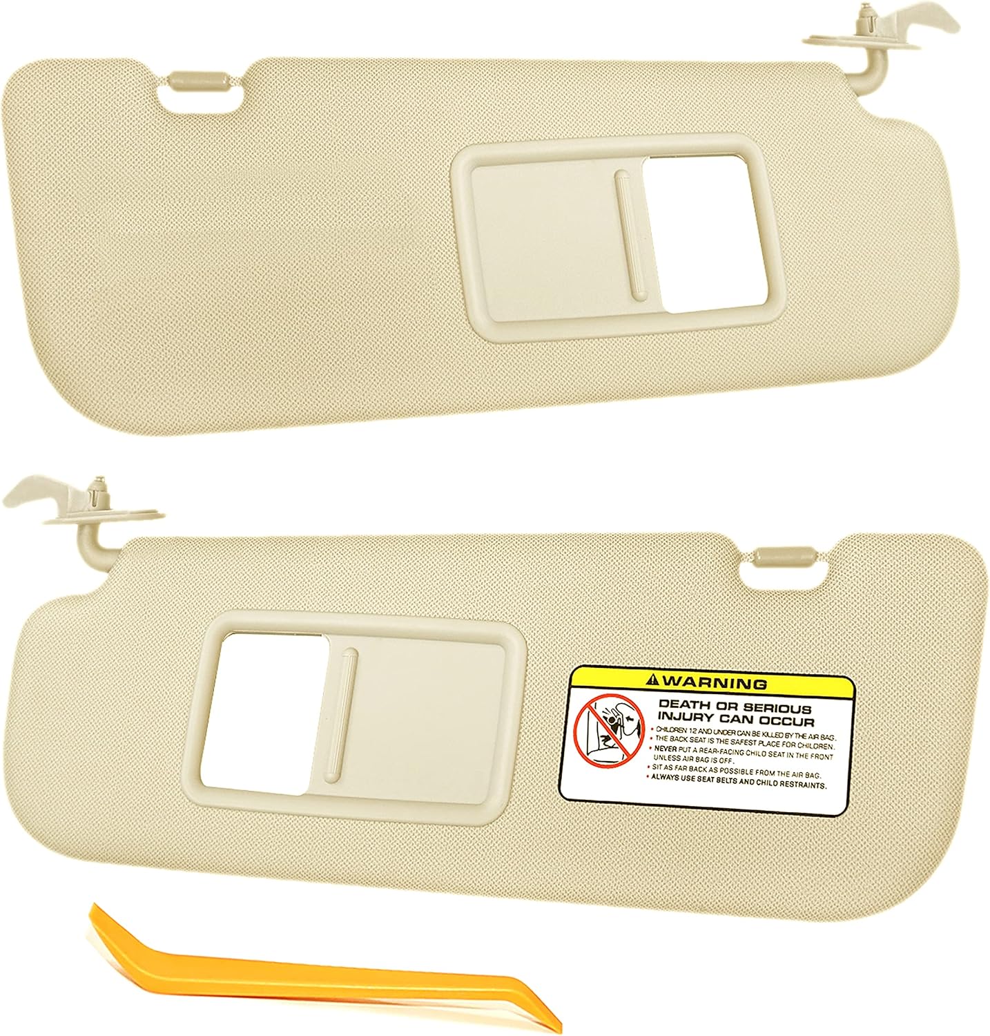 SENSHINE Left Driver and Right Passenger Side Sun Visor for Hyundai Elantra 2011 2012 2013 2014 2015 Avante MD, Replacement Assembly 852103X000TX, Beige