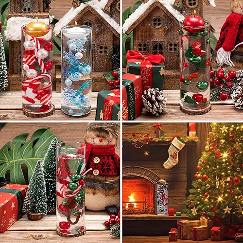 Miniatura 7 de Más de 10000 cuentas de relleno de jarrón de Navidad, perlas flotantes y perlas de gel de agua de caramelo para relleno de jarrón, centros de mesa,