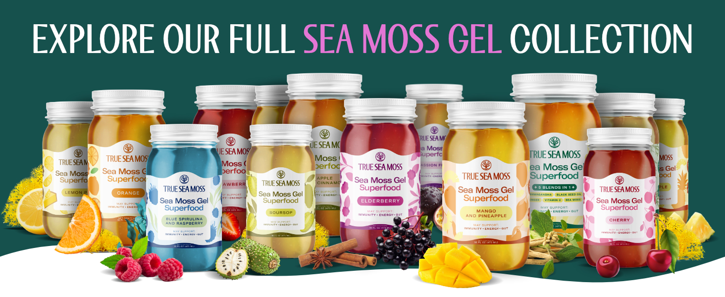 TrueSeaMoss Sea Moss Gel – Made in USA – Wildcrafted Seamoss, Fruits & Jarred Vegetables – Passion Fruit, Pack of 1 (Labels may Vary)