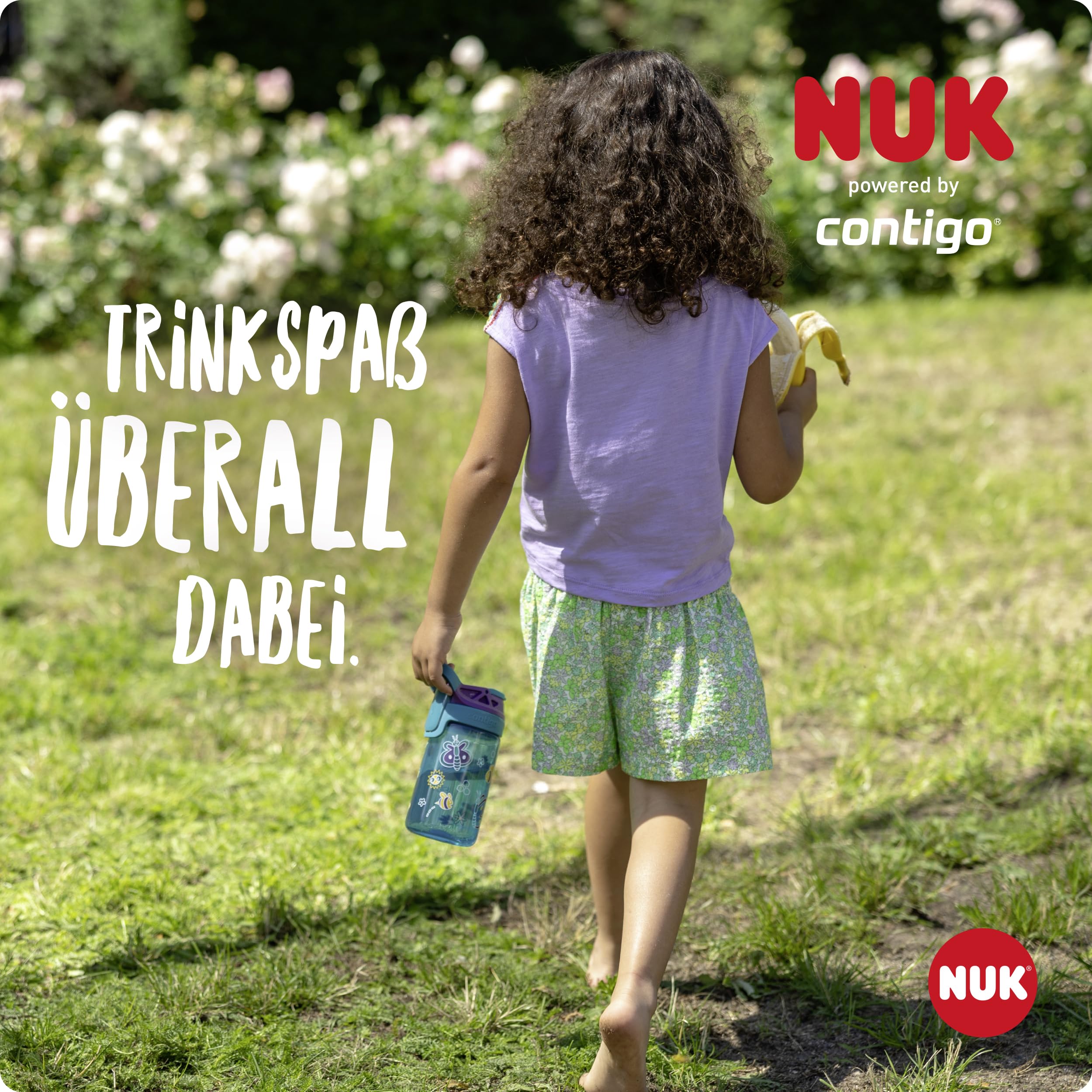 NUK By Contigo Easy Sip Cup butelka na napoje dla dzieci (od 4 lat) | zabezpieczona przed wyciekiem | wyprodukowana z wytrzymałego tritanu | nie zawiera BPA | nadaje się do mycia w zmywarce | 420 ml |