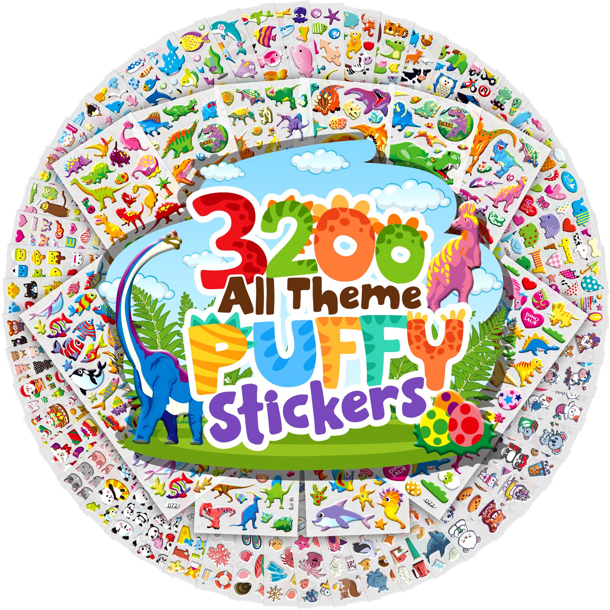 Sinceroduct 3200+ 3D Puffy Stickers for Toddlers Kids Teacher's Reward — Amazon image 10