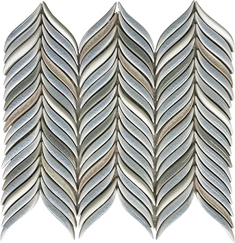 Floral Ceramic Tile Blue Sample 4x5 Polished 1-piece