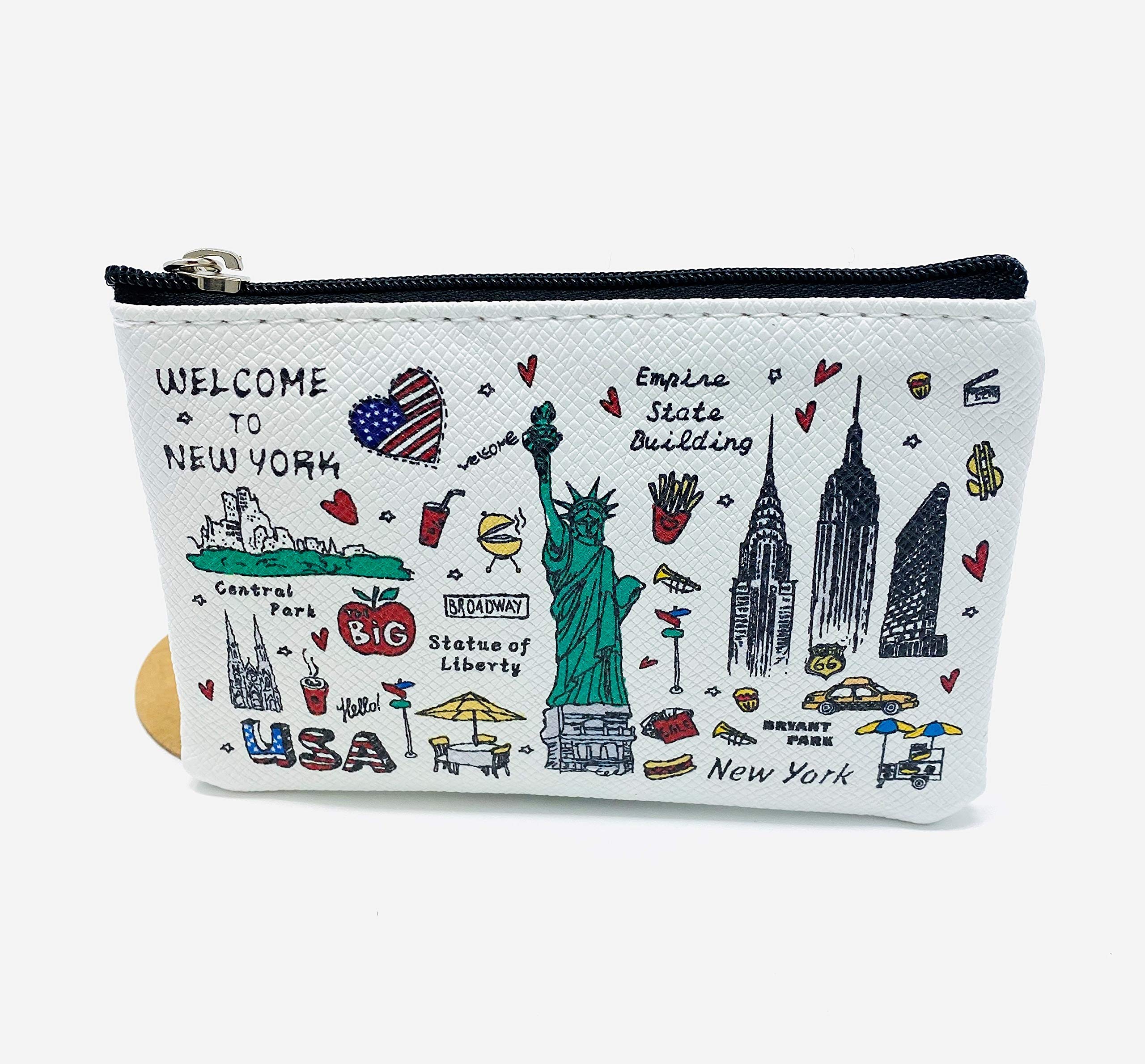 Girls & Women Fashion Cute Classic Elegant New York Souvenir Key Change Holder Pouch Coin Purse (JP-330127B)