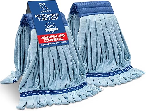 Paquete de 2 cabezales de trapeador de microfibra resistentes de repuesto, resistente, azul, lavable a máquina, extra absorbente, extra grande, para