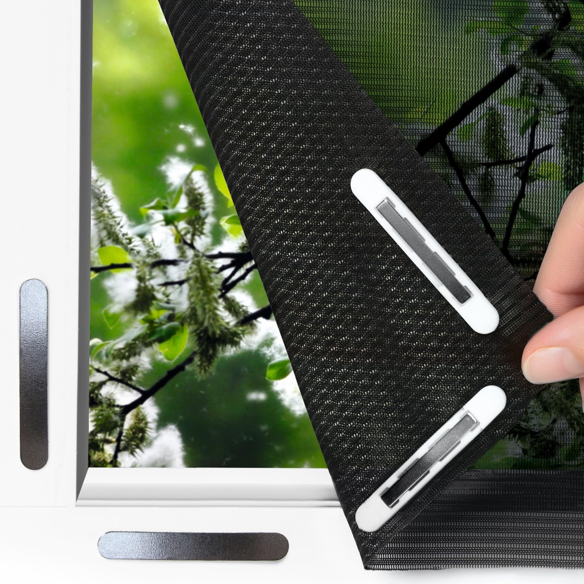 EASYmaxx Insect Protect Moustiquaire & Protection contre le pollen | avec fixation magnétique | Moustiquaire de fenêtre | Moustiquaire anti-​pollen | pour fenêtres jusqu'à 130 x 150 cm