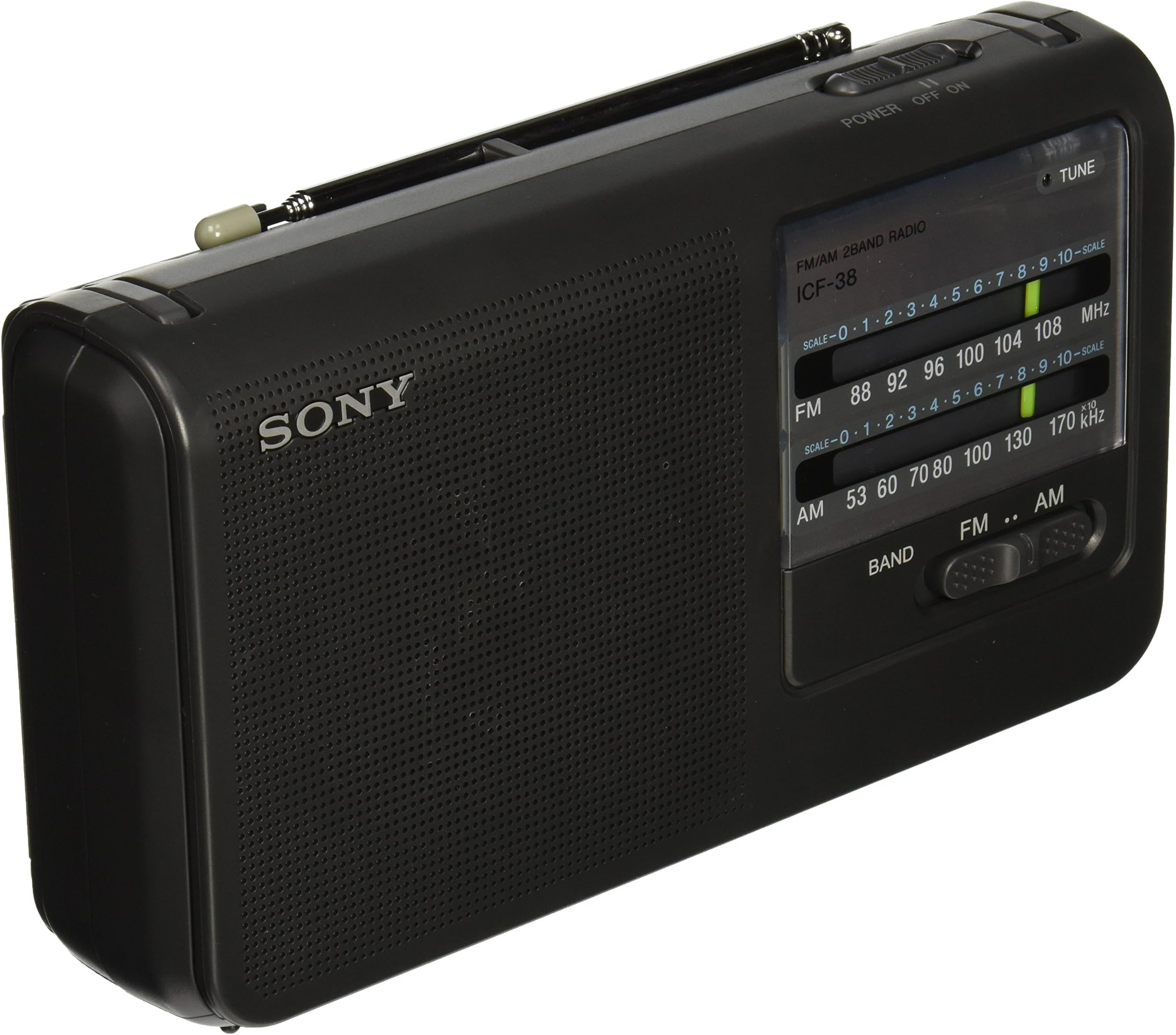 ICF38 Portable AM/FM Radio (Black)