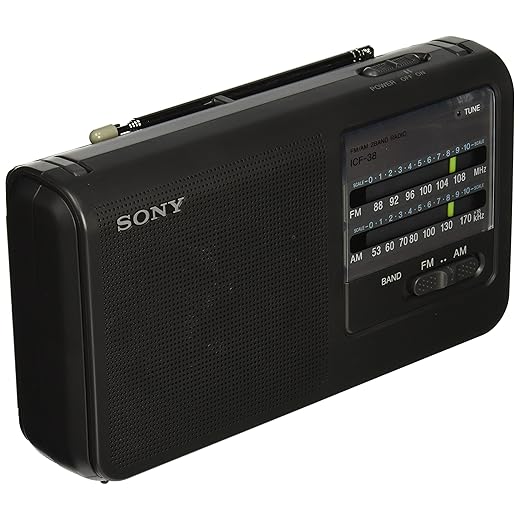 Sony ICF38 Portable AM/FM Radio (Black)