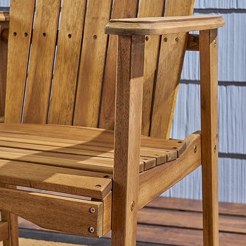 Miniatura 7 de Great Deal Furniture - Sillas de comedor Adirondack de madera de acacia resistentes a la intemperie para Pascua, para exteriores, juego de 2