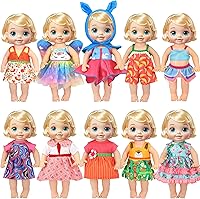 Vista 2 de ebuddy 10 juegos de ropa de muñeca de bebé viva, ropa y accesorios para muñecas de 10 pulgadas, muñecas de bebé de 12 pulgadas