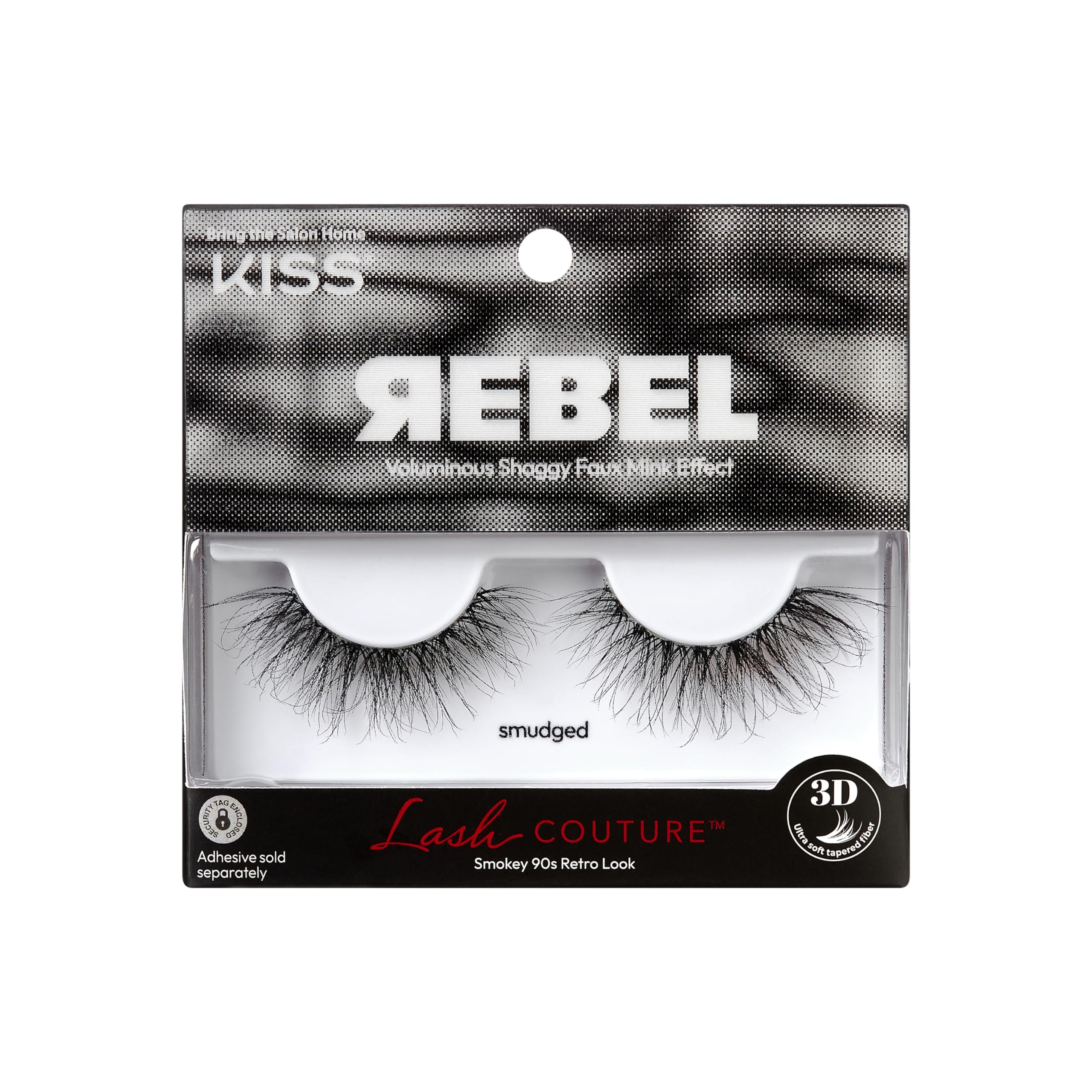 Kiss Rebel, False Eyelashes, 'Smudged', 14mm, Includes 1 Pair Of Lash, Easy to Apply, Reusable Lash Clusters