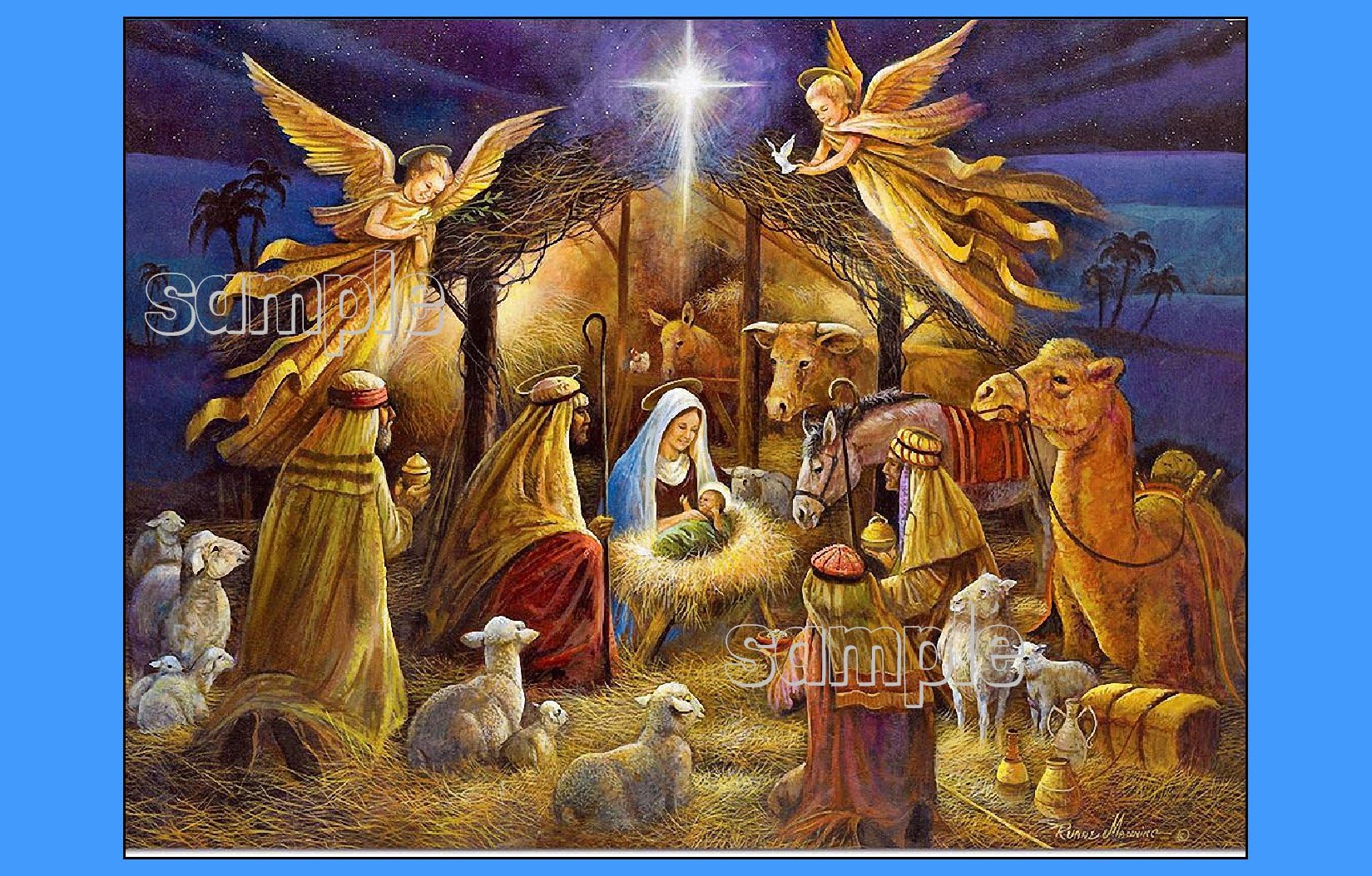 Holy Nativity CHRISTMAS HOLIDAY edible IMAGE CAKE TOPPER DECORATION party personalized Jesus mary holiday gift winter