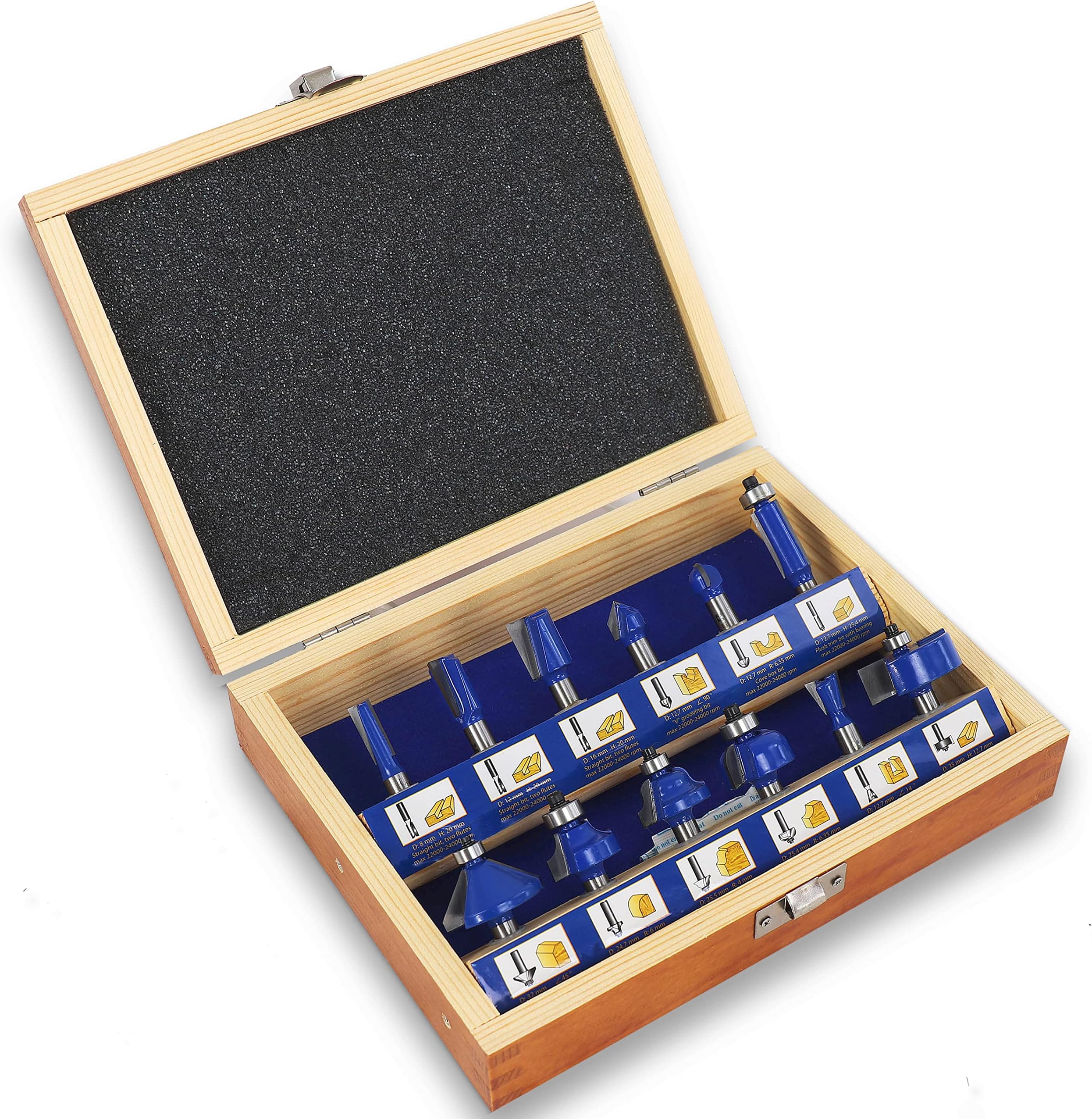 Set Frese Legno WORKPRO 15pz - Codolo 8mm, Metallo Duro, Per Router, Con Scatola - Foto 11