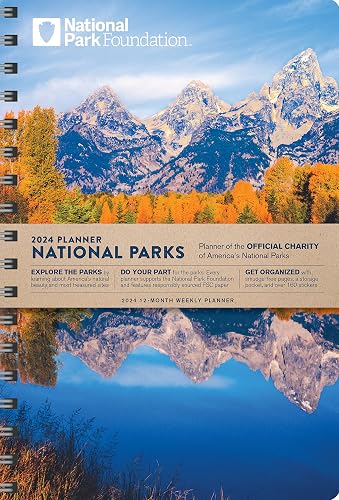 2024 National Park Foundation Planner: 12-Month Engagement Nature Calendar (Monthly, Weekly Planner With Stickers, Thru December 2024)