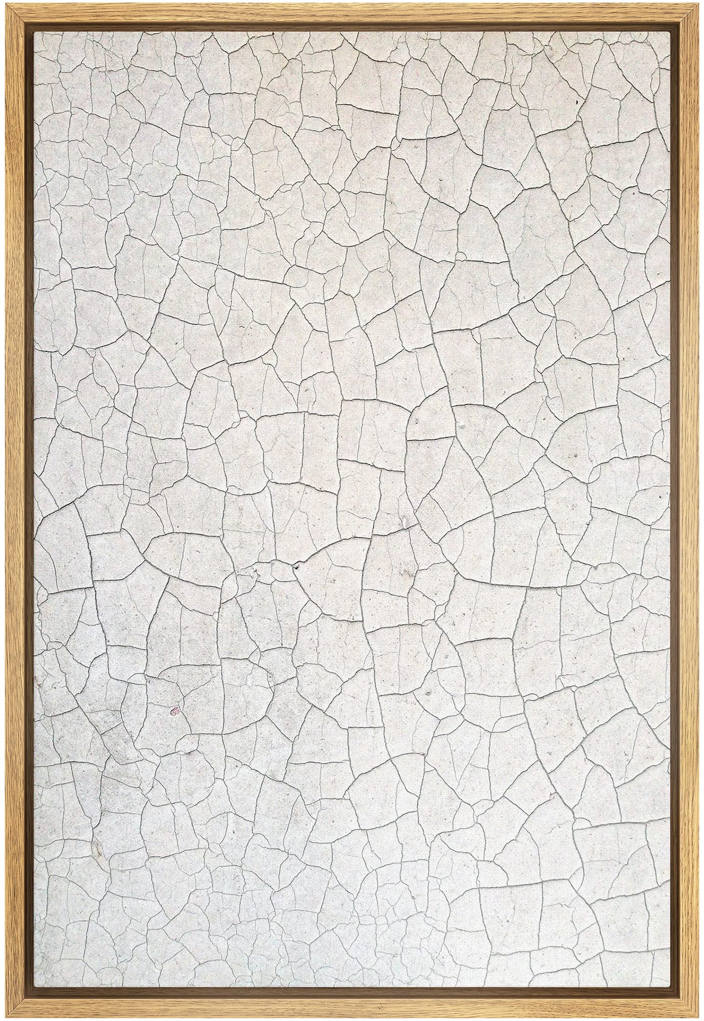 SIGNWIN Framed Canvas Print Wall Art Cracked Earth Mud Effect Landscape Abstract Shape Illustrations Minimalism Decorative Boho Multicolor Retro for Living Room, Bedroom, Office - 24"x36" Natural