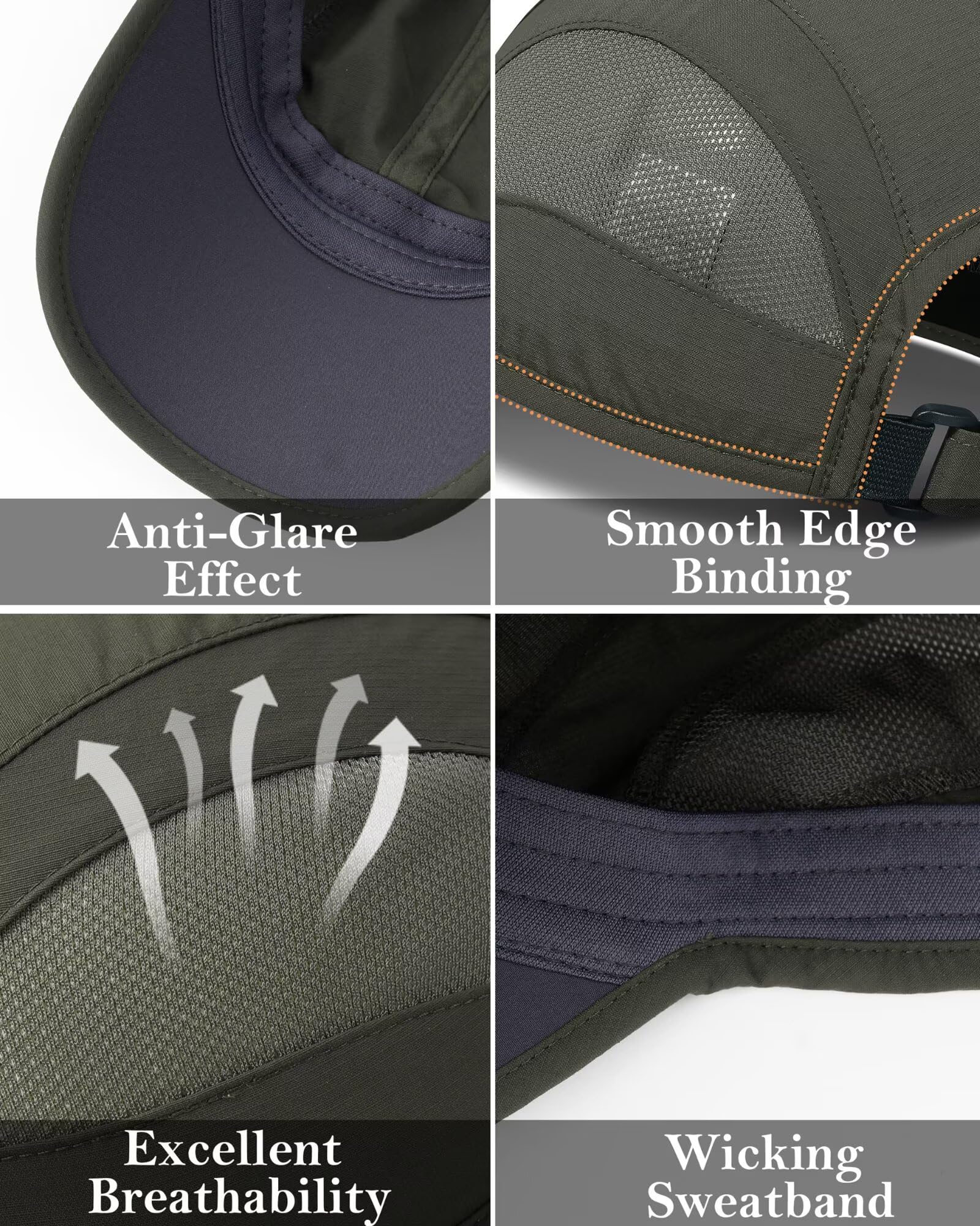 GADIEMKENSD Unstructured Quick Dry Sports Cap Outdoor Sun Protective Unisex