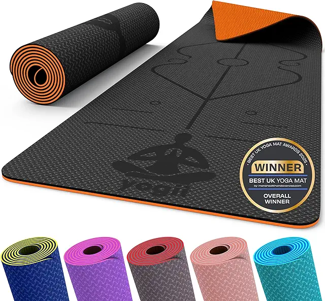 Yoga Mat - 6mm Thick Non-Slip TPE Mat for Home & Gym