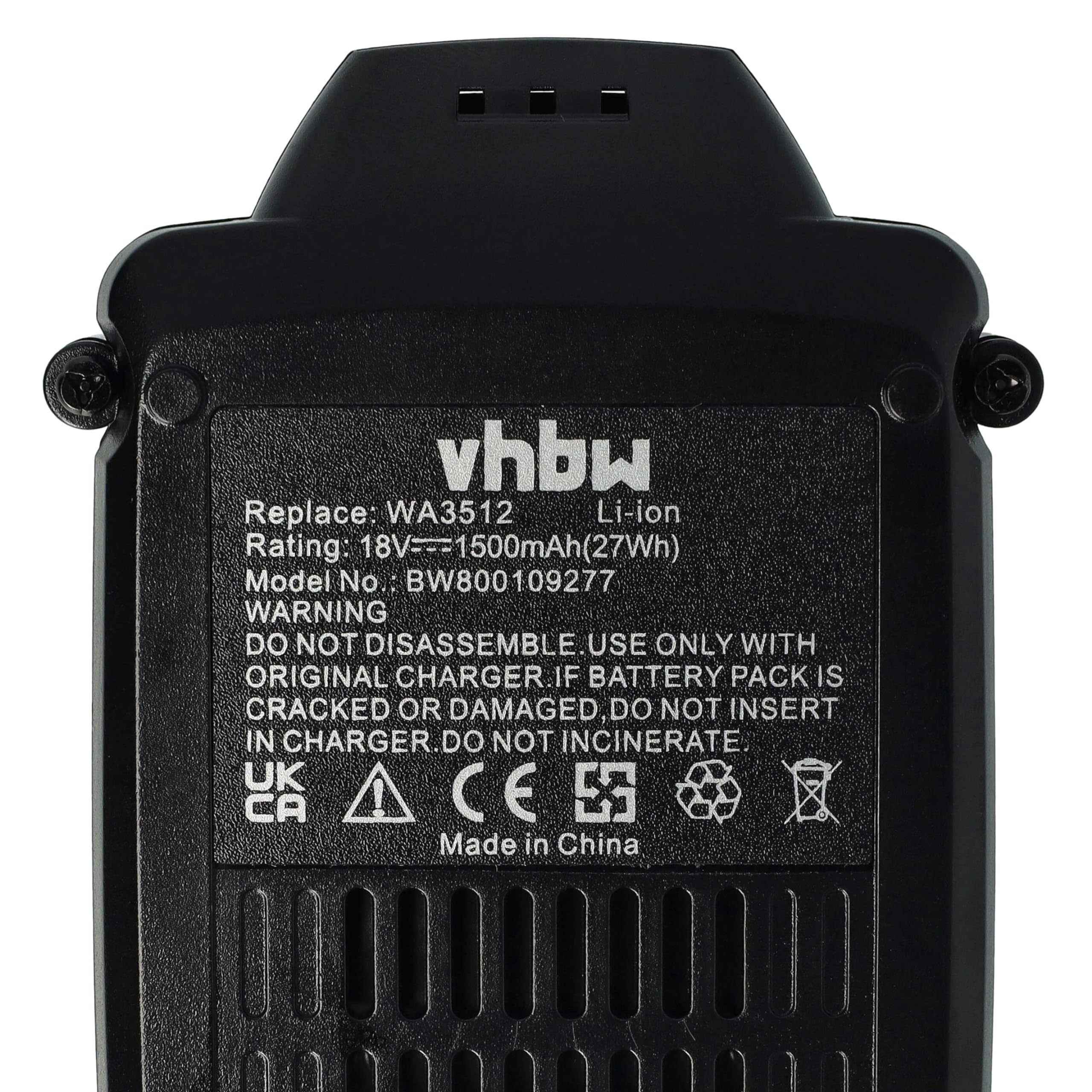vhbw batteria compatibile con AL-KO GTLi, GTLi 18V Comfort utensile (1500 mAh, Li-Ion, 18 V)