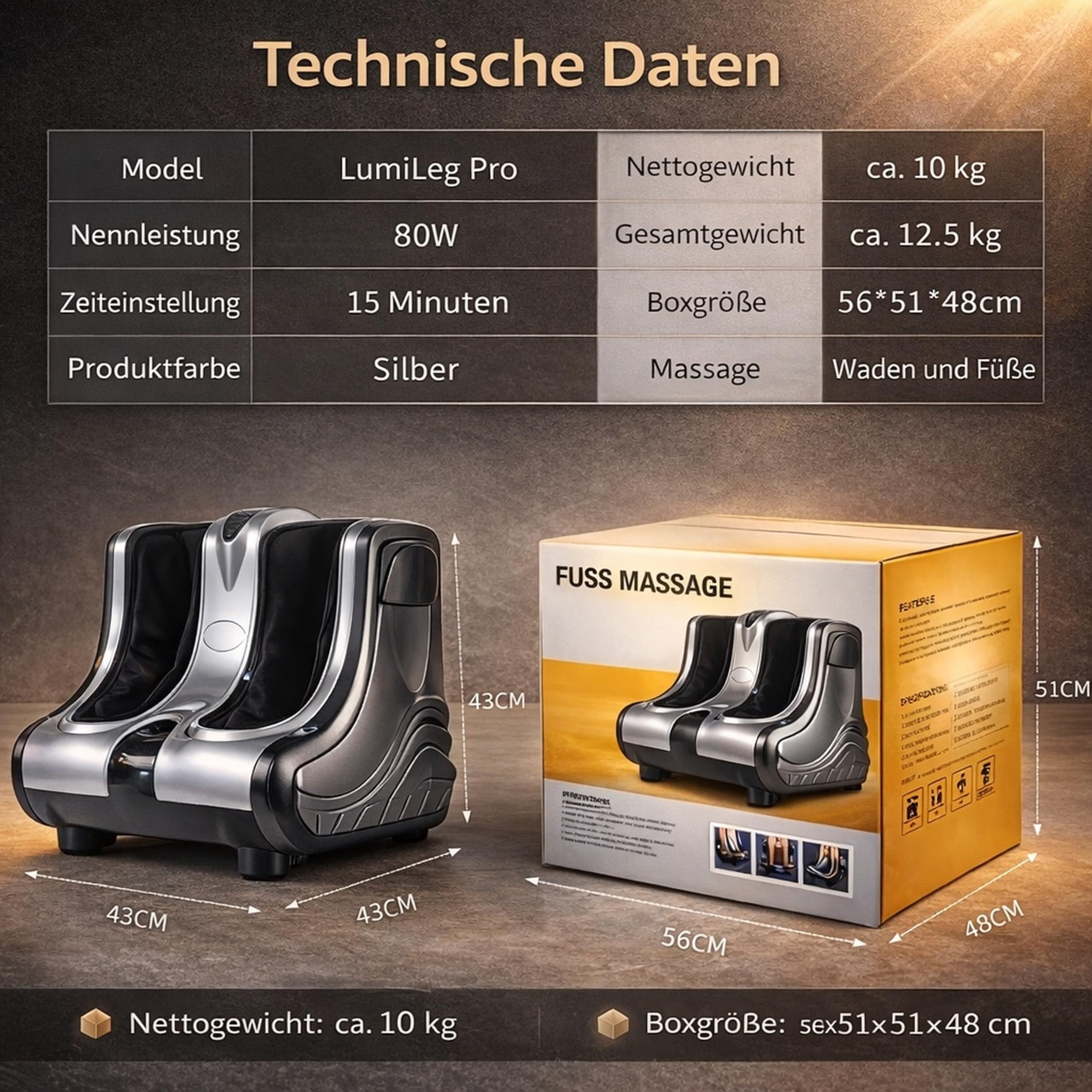 MoCho® Fußmassagegerät Fußmassage Elektrisch mit Wärme & Luftdruck – 360° Airbag Kompression für Füße & Waden – Shiatsu Massagegerät gegen Schmerzen, Muskelkater & schwere Beine – 3 Intensitätsstufen