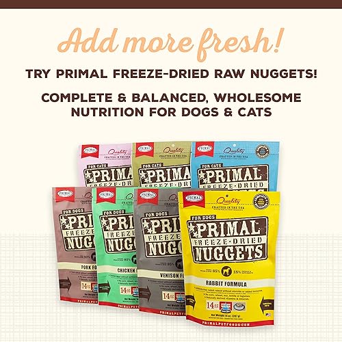 Miniatura 7 de Primal Cabinet Cuts - Alimento crudo liofilizado para gatos y perros, mezclador de comidas sin granos para perros y gatos (cerdo, 3.5 onzas)