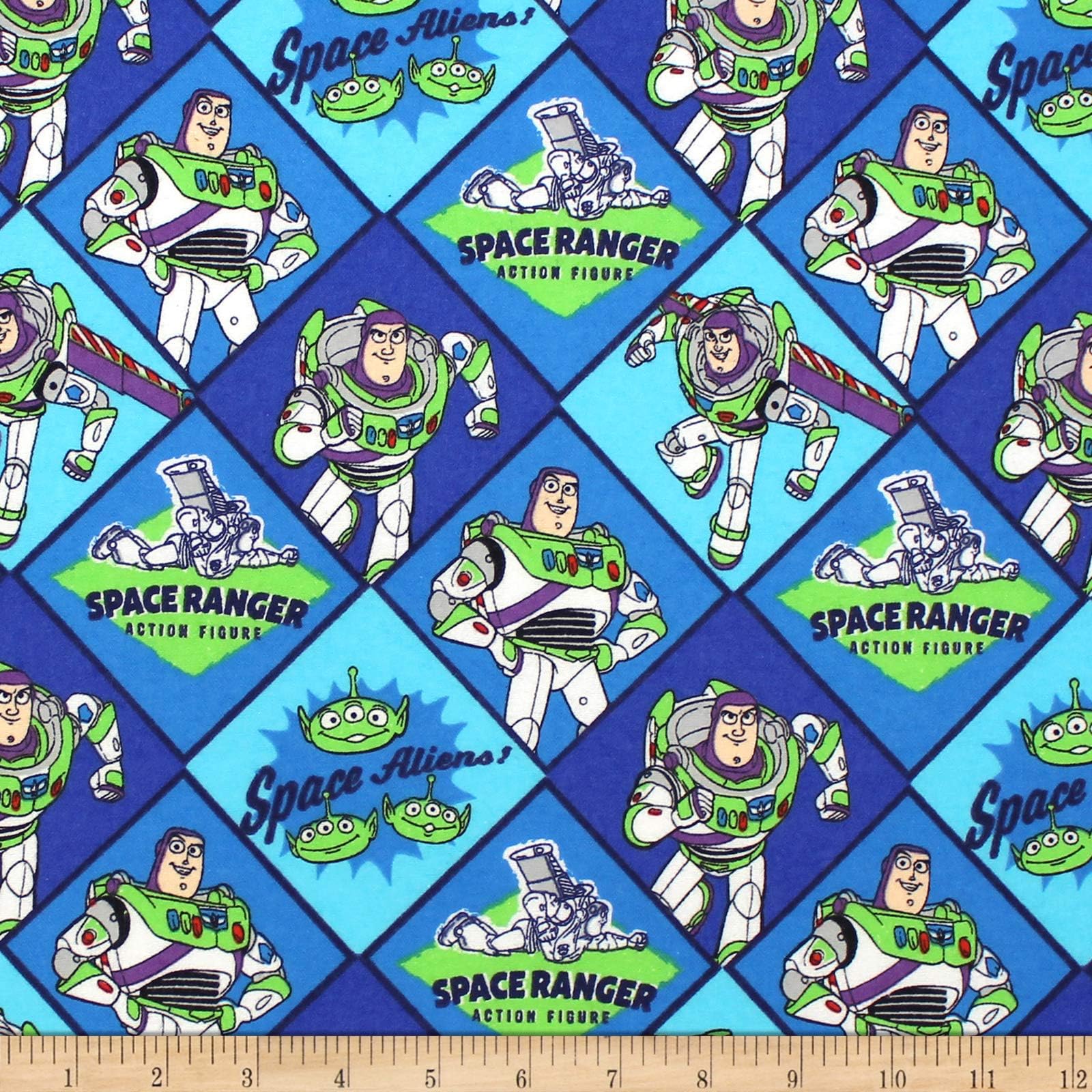 Disney Pixar Buzz Lightyear Flannel Multi, Fabric by the Yard