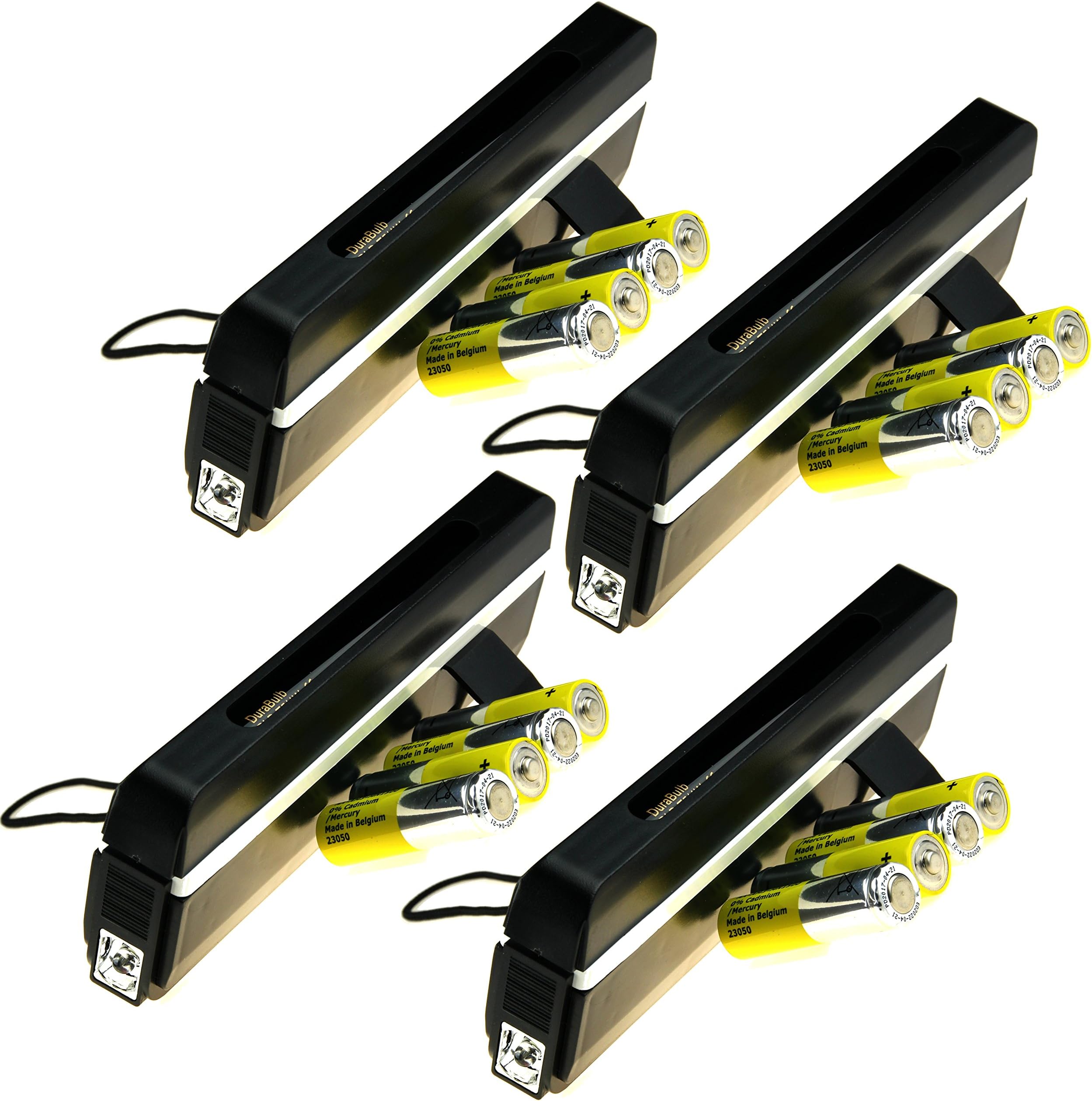4 x Portable UV Money Checkers with Batteries - Detects Forged Polymer & Paper Bank Notes