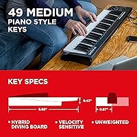 Vista 4 de M-AUDIO Keystation 49 MK3 - Synth Action Controlador de teclado MIDI USB de 49 teclas con controles asignables, ruedas de tono y mod y software