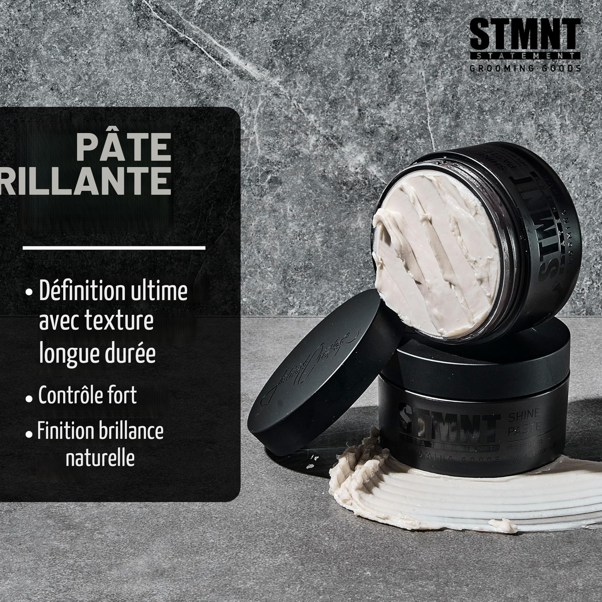 STMNT Grooming Goods Pâte brillante, brillance sobre, 3,5 oz
