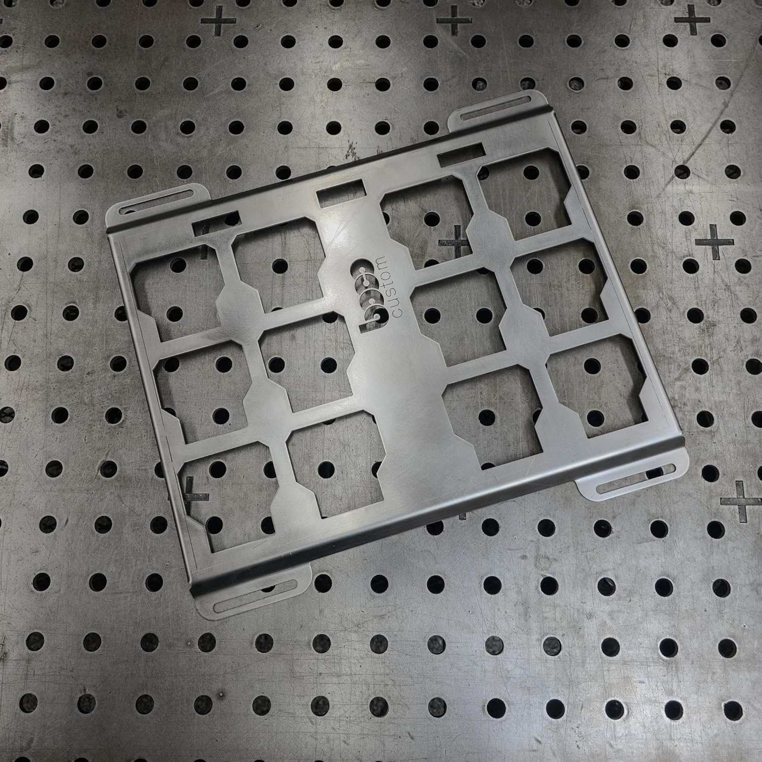 mounting Plate, Compatible with Milwaukee, for Dual Packout Storage System, Heavy Duty, 10 ga, 18.875x16.875x0.5 inches (Raw Steel)