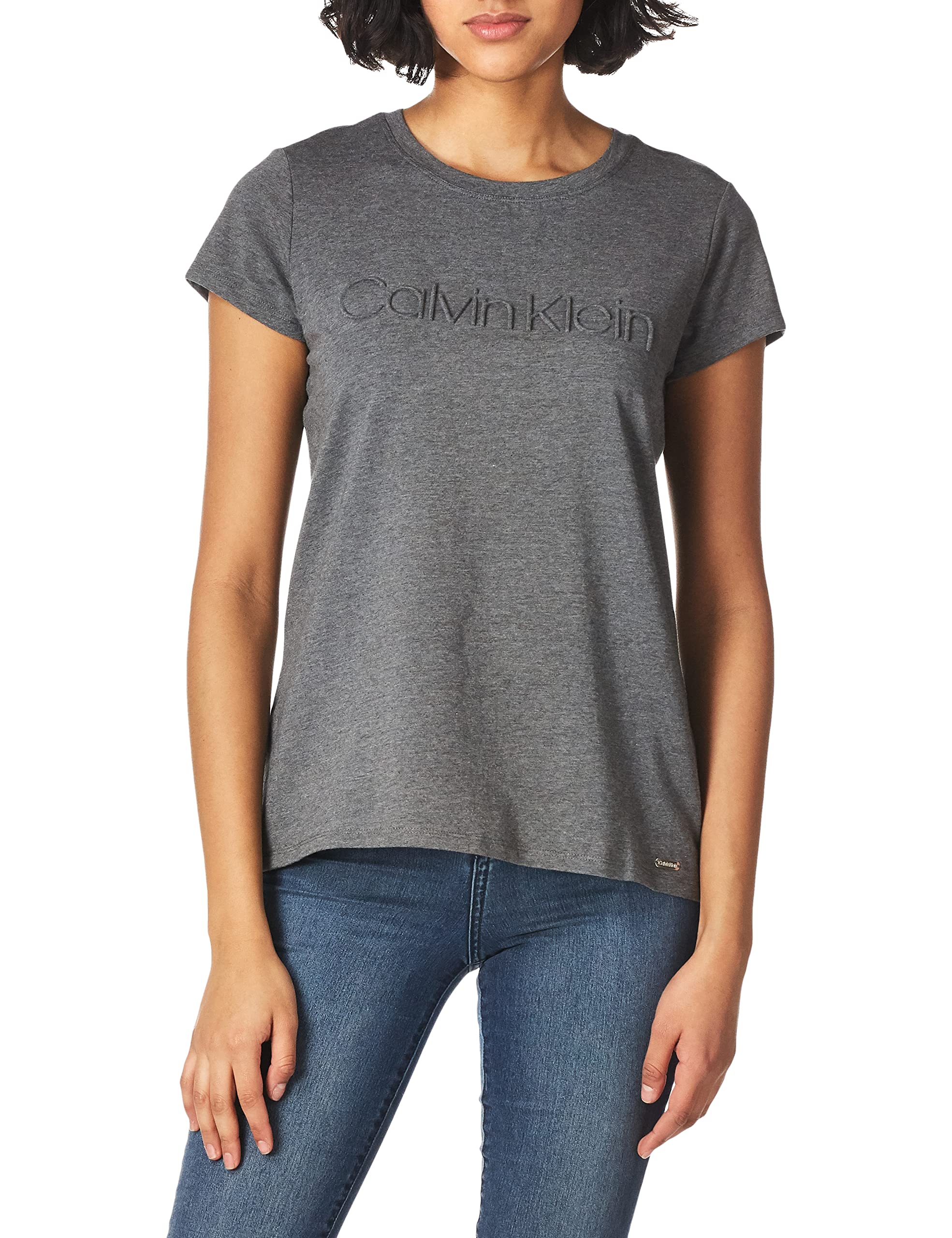 Calvin Kleinwomens Short Sleeve Crew Neck Logo T-Shirt
