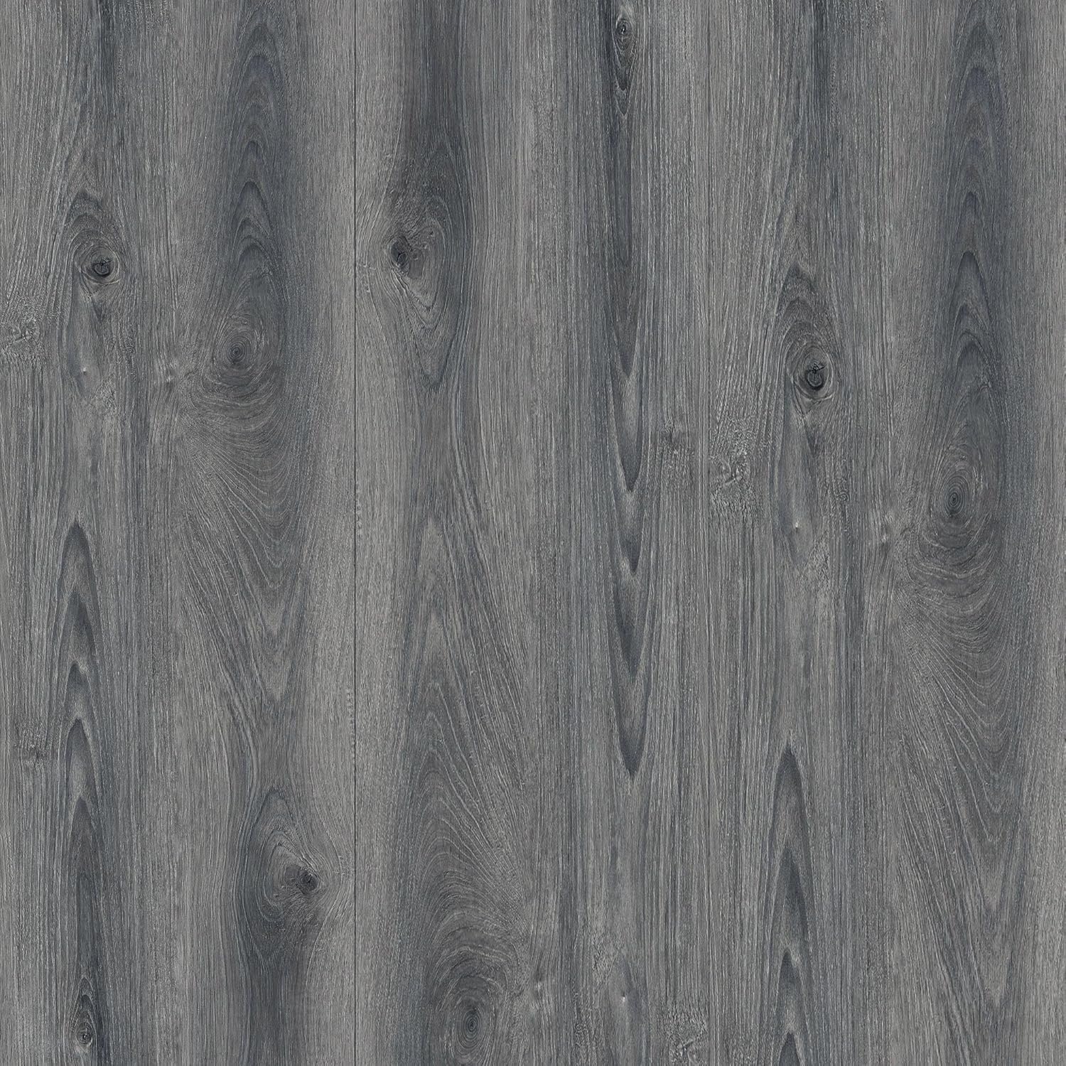 Lareko Peel and Stick Floor Tile, 197"+630“ Length 12" Width Roll - Smoke Grey Self-Adhesive Vinyl Flooring Waterproof, Wide Wood Plank for Easy Installation, Bedroom, Kitchen