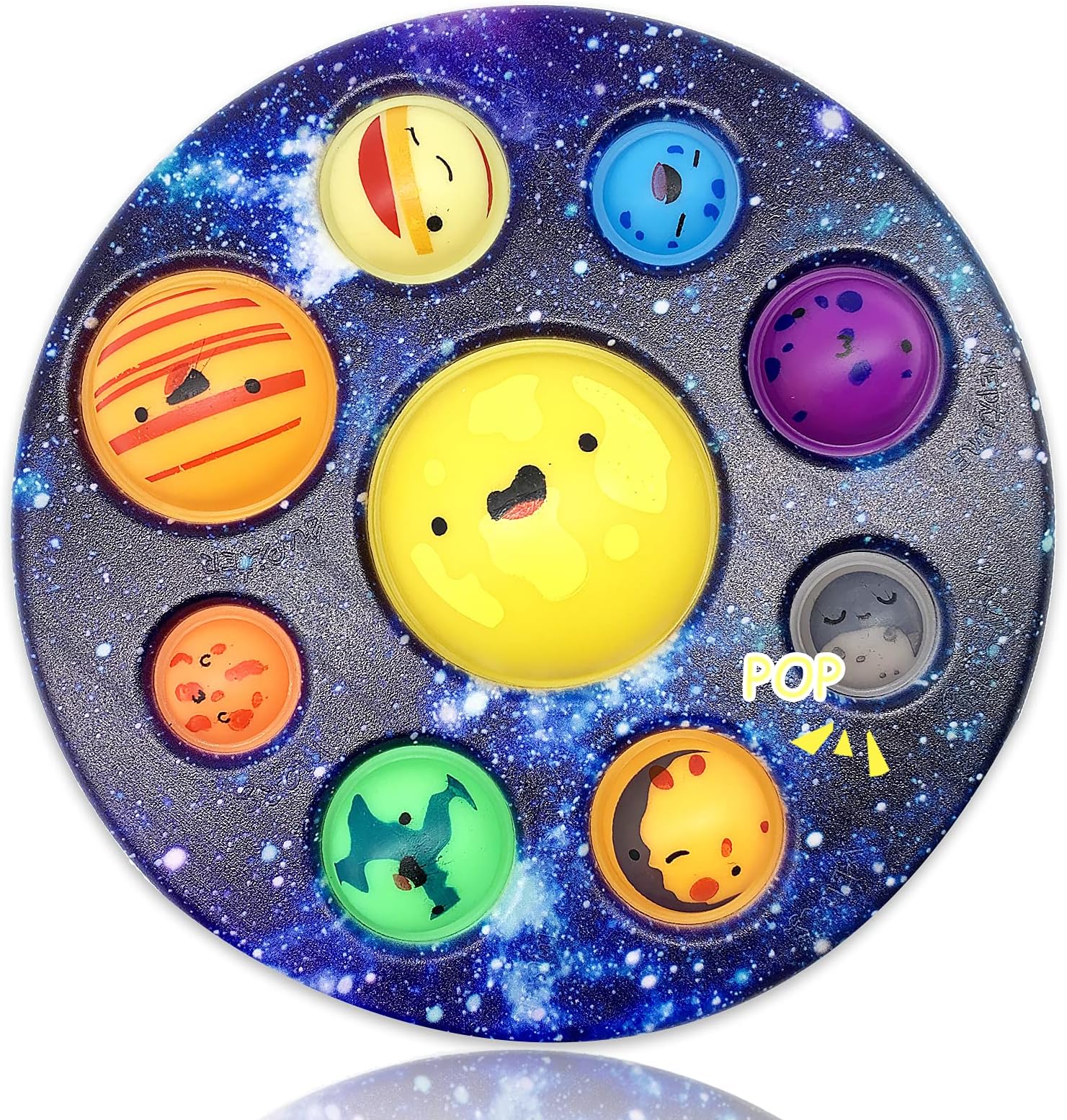 QETRABONE Eight Planet Cave Pop Bubble Push Sensory Fidget Toy, Galaxy Cave Digits Fidget Toys, Autistic Adults Simple Sensory Anxiety Relief Big Cave, Pop Bubble Early Education Tools Toys for Kids.