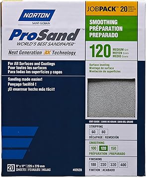 Norton ProSand 9 "x 11" صفائح الصنفرة 120G 20pack