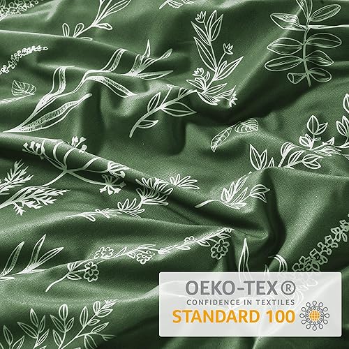 Miniatura 128 de MUXHOMO - Funda de edredón tamaño Queen, juego de funda de edredón reversible floral gris con cierre de cremallera, 3 piezas, juego de ropa de cama