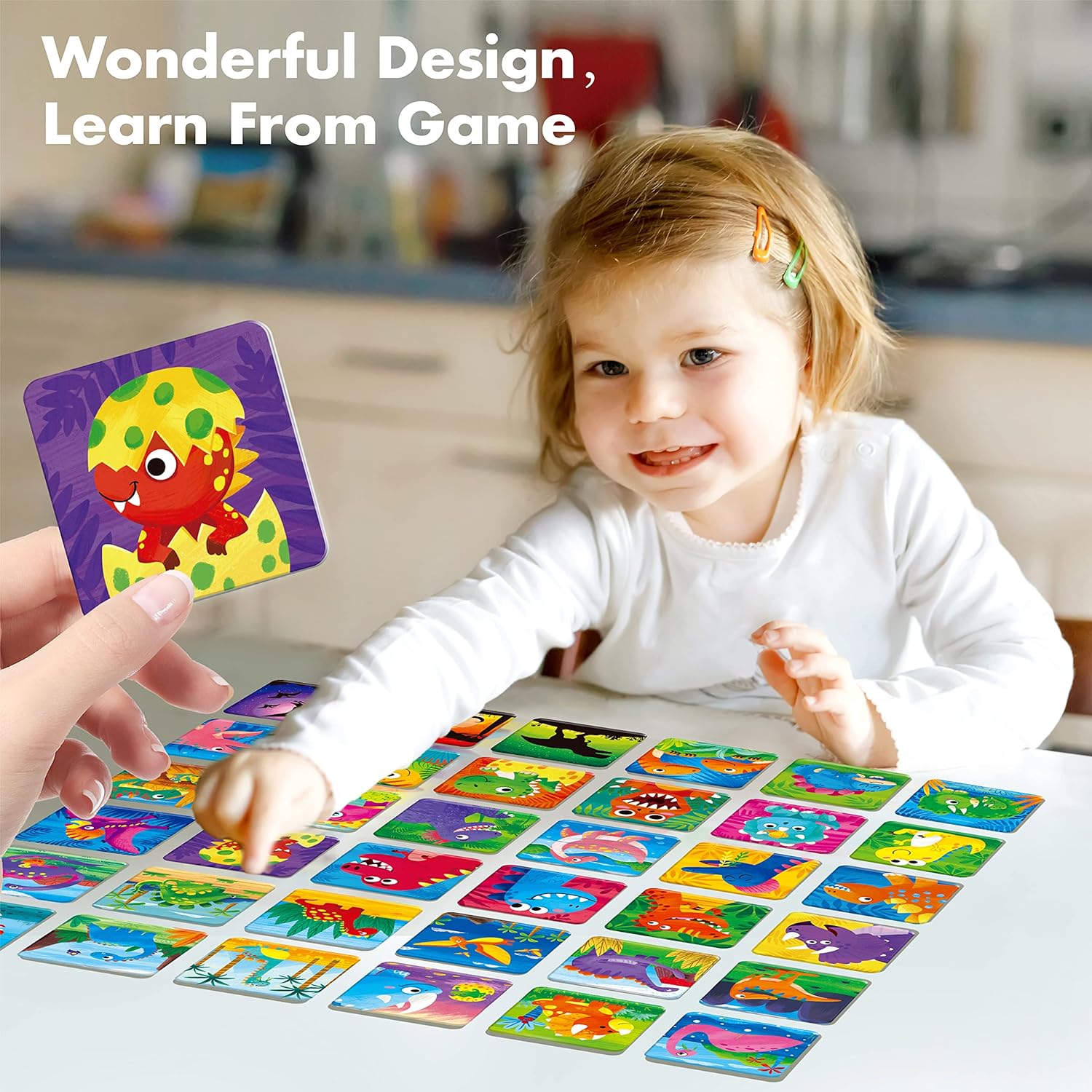 Memory Matching Game, 72 PCS Dinosaurs Matching Cards for Toddlers 36 Pairs Memory Cards Educational Toys for Preschool 4 5 6 Years Old