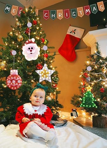 Miniatura 7 de Luces de decoración de ventana de Navidad, silueta de ventana de Navidad, letrero iluminado, funciona con pilas, cadena de luces con gancho de