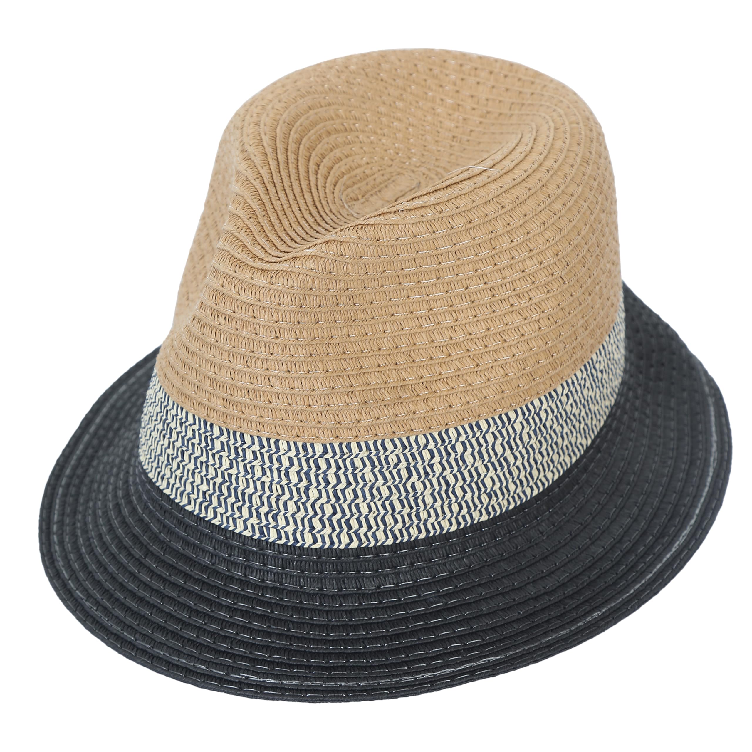 FabSeasonsStraw Fedora Hat for Men, Trilby Hat, Sun Panama Hat