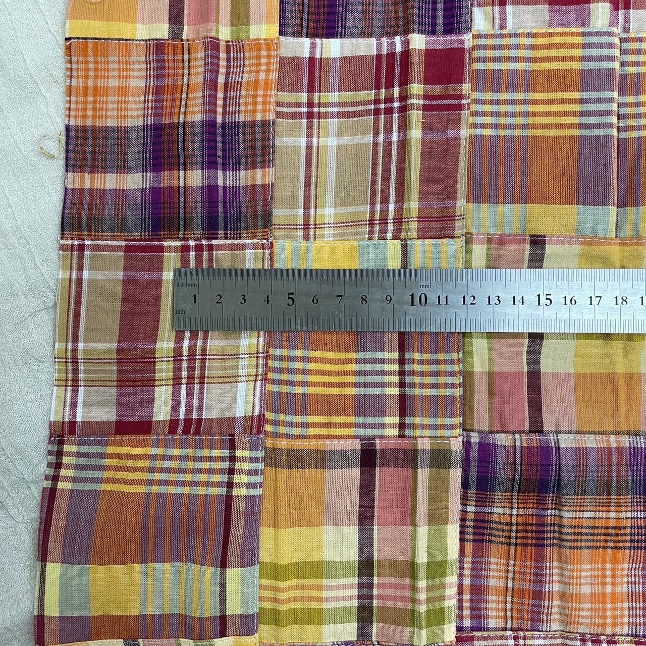 Amazon | パッチワーク生地 布 マドラスチェック柄 インド綿 長50cm  