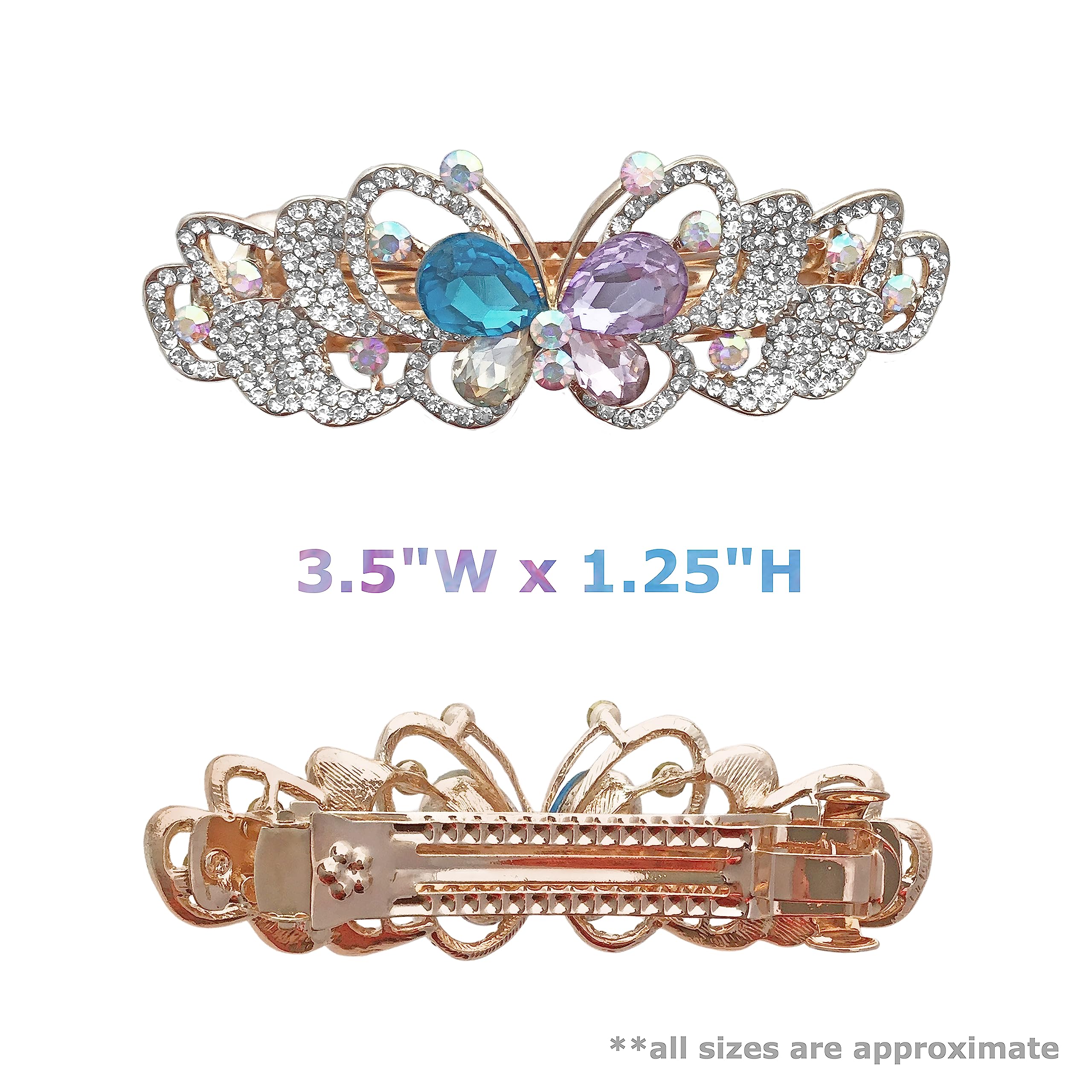 Brand New Rhinestone Crystal Butterfly Barrette PEARL Butterfly BARRETTE Hair Clip Hairpin Rhinestone  main image 3