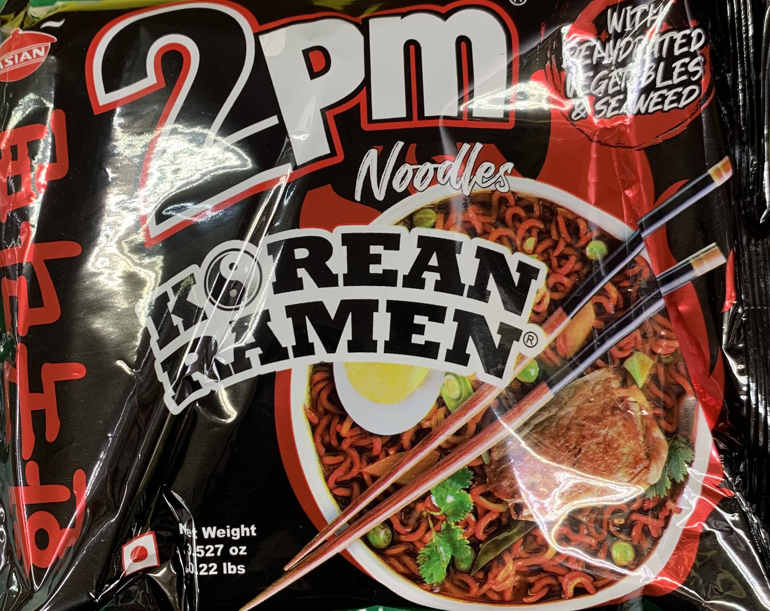Asian 2PM Noodles Korean Ramen, Chicken Flavour Instant Noodles, 3.53 oz ℮ 100 g