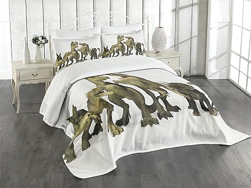 Lunarable - Colcha multicolor disponible en tres tamaños y con diferentes colores, Tela, Perla Verde, talla Queen