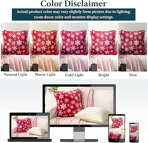 Miniatura 6 de PAVILIA Juego de 2 fundas de almohada decorativas con pompones de 18 x 18 pulgadas, fundas de almohada decorativas para cama, sofá, decoración